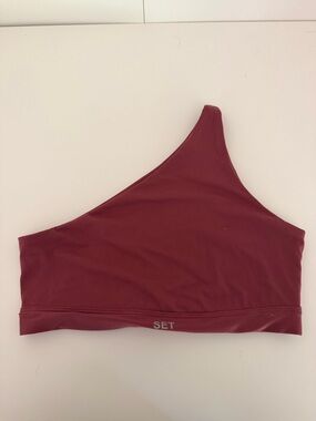 SET ACTIVE One-Shoulder Sports Bra in Pink